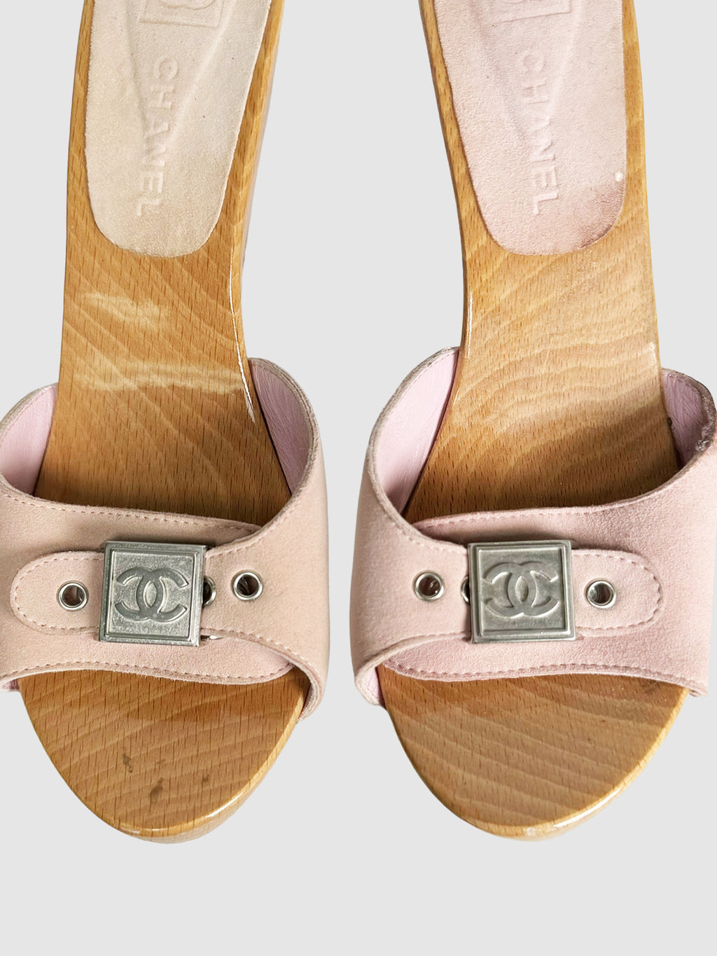 CC Suede Wooden Heels - Size 36