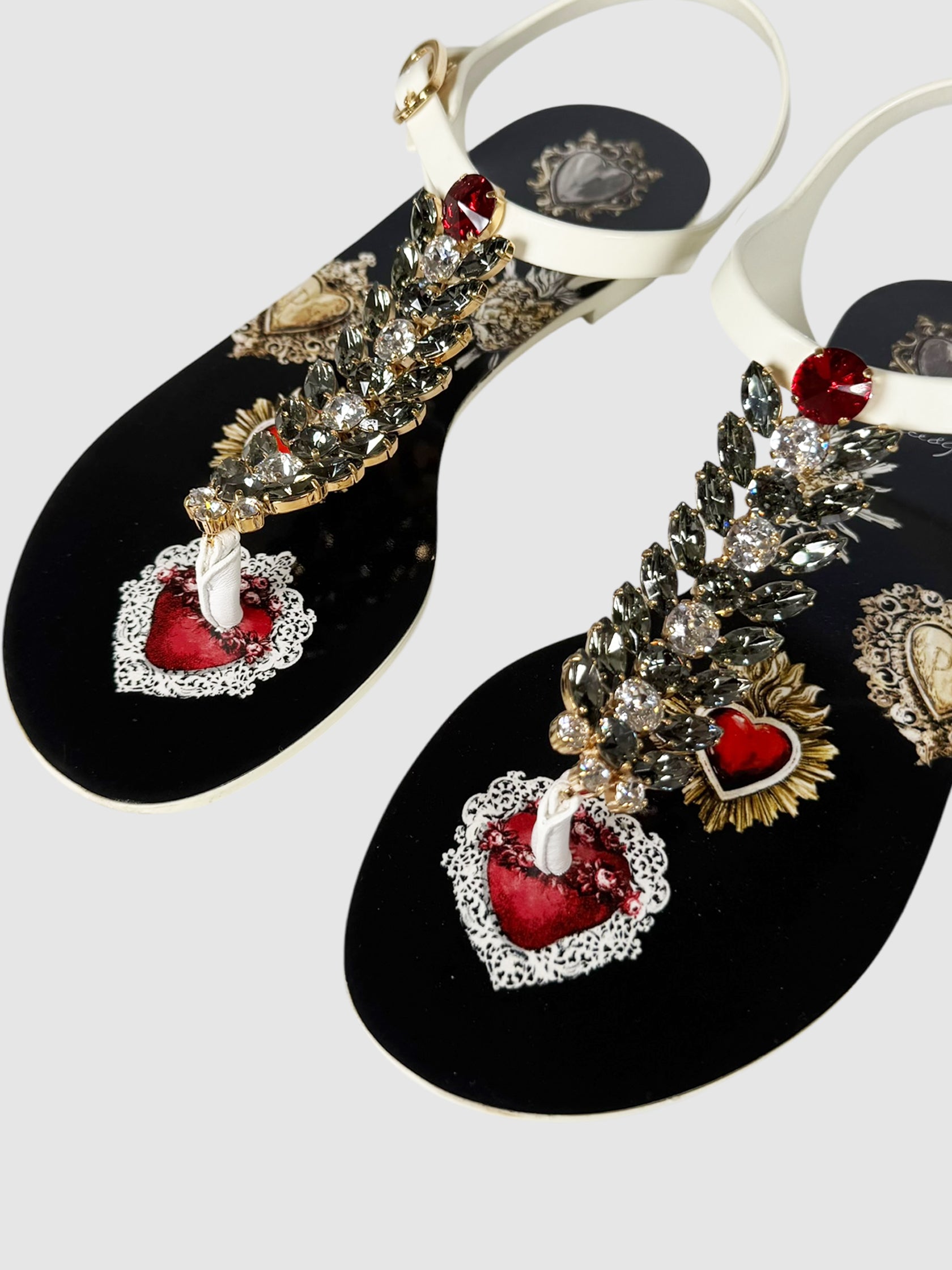 Heart Crystal Sandals