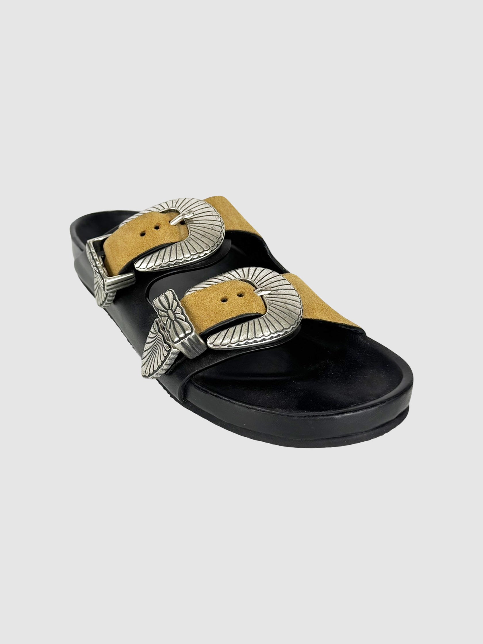 Suede Buckle Sandals