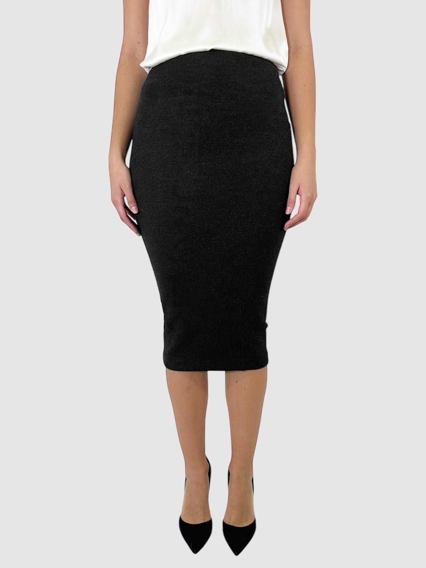 Wool Midi Pencil Skirt - Size 4