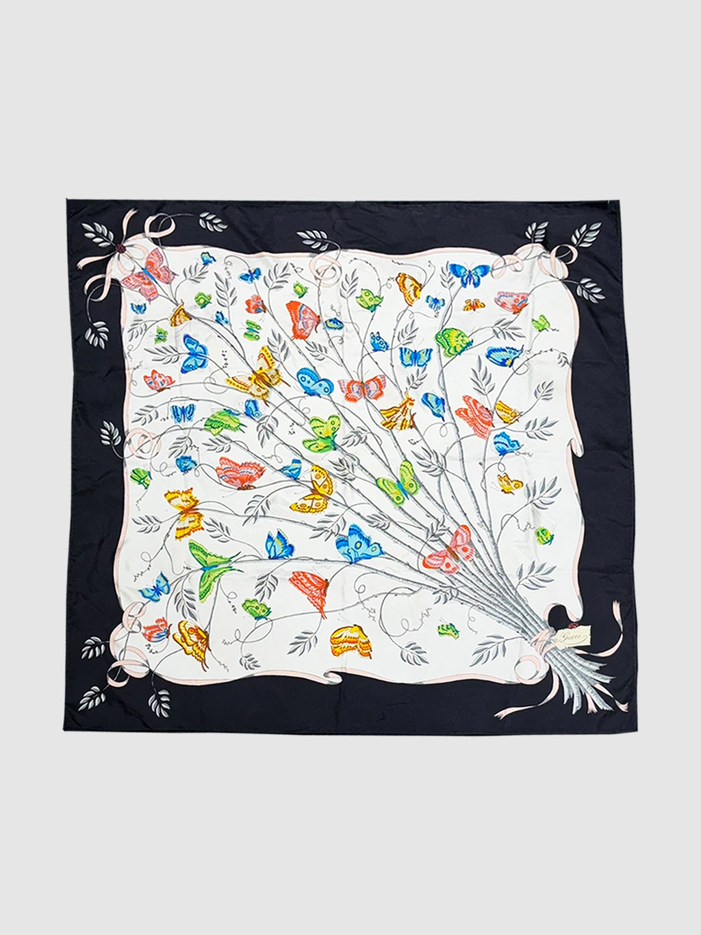 Butterfly Print Silk Scarf