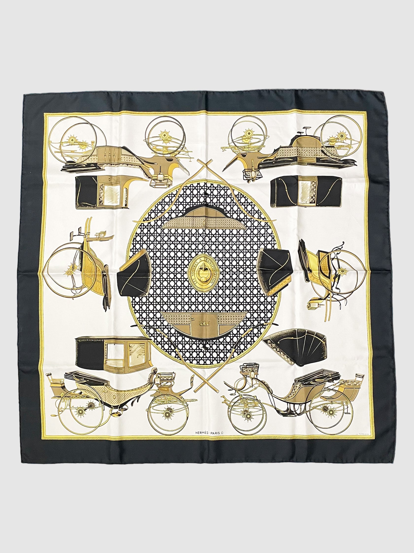 1965 "Les Voitures à Transformation" Silk Scarf