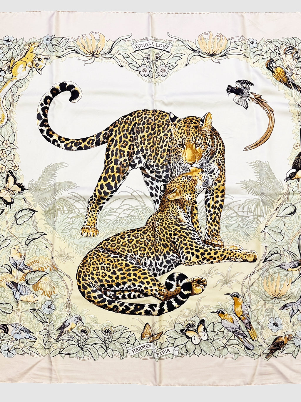Hermès "Jungle Love" Silk Scarf Robert Dallet Leopard Consignment Luxury Resale Designer Toronto Summer Trend