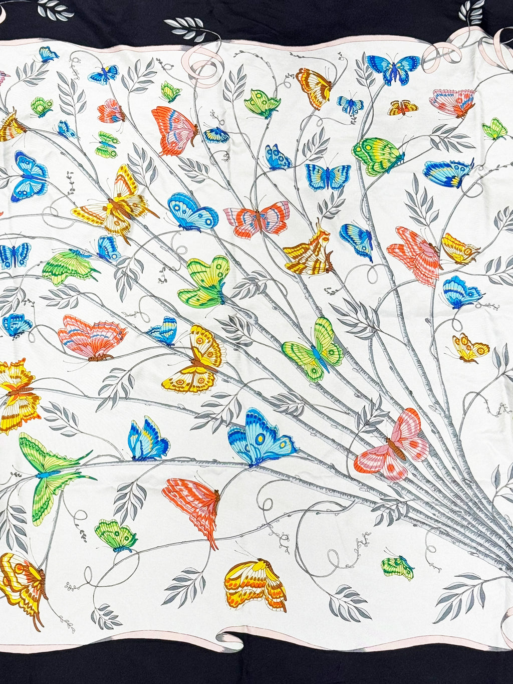 Butterfly Print Silk Scarf