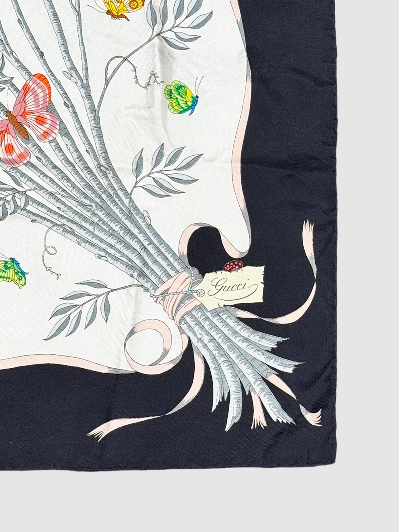 Butterfly Print Silk Scarf