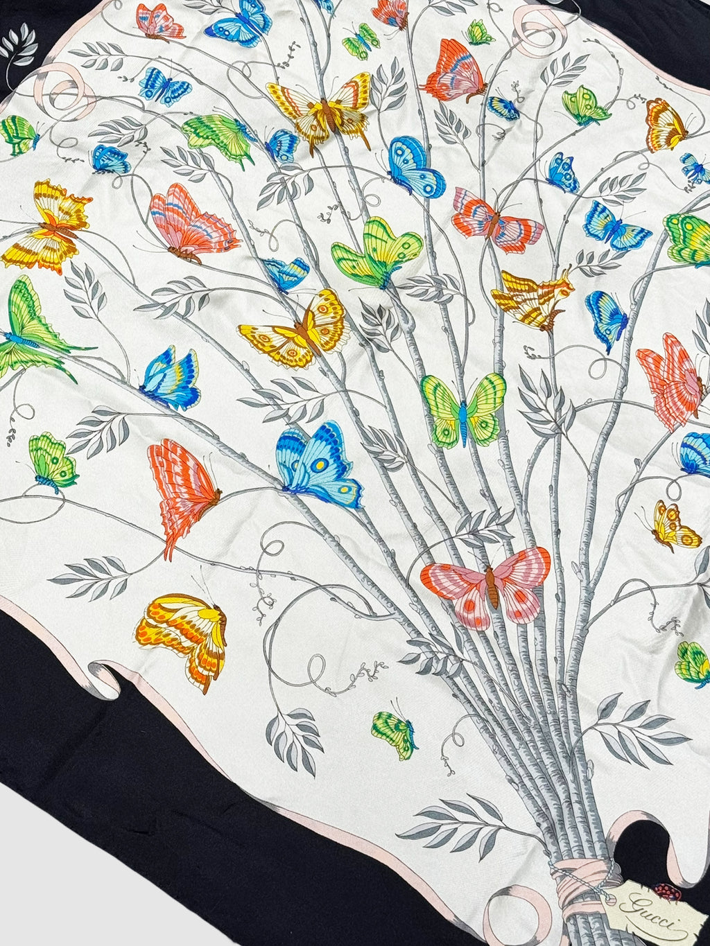Butterfly Print Silk Scarf