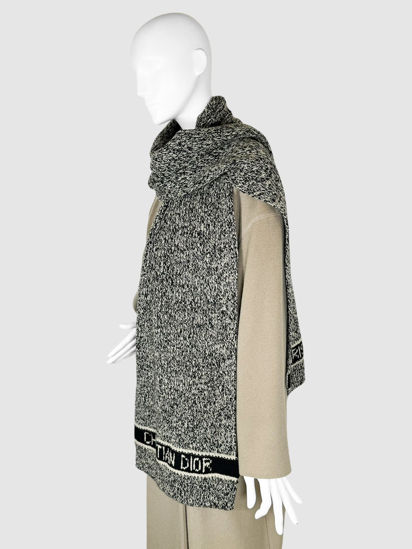 Logo Cashmere Wool Scarf