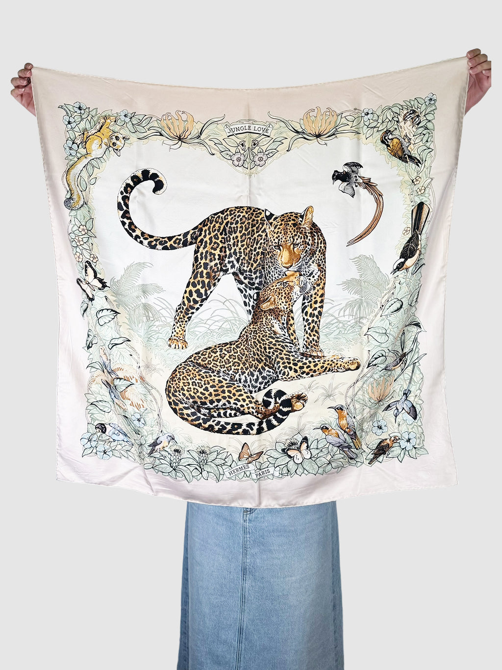Hermès "Jungle Love" Silk Scarf Robert Dallet Leopard Consignment Luxury Resale Designer Toronto Summer Trend