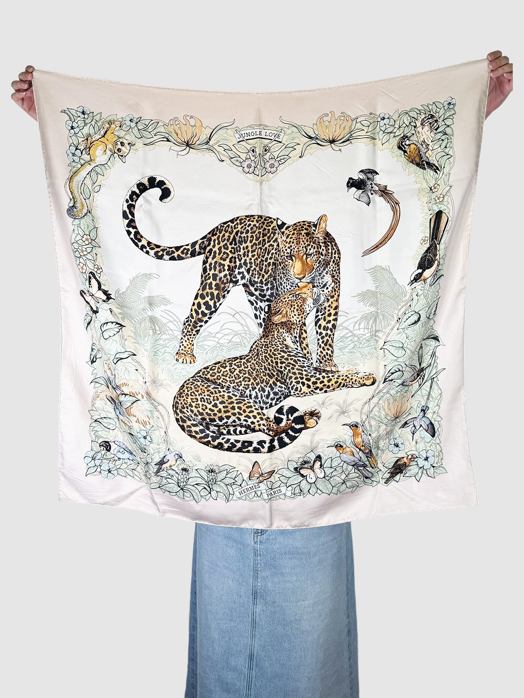 Hermès "Jungle Love" Silk Scarf Robert Dallet Leopard Consignment Luxury Resale Designer Toronto Summer Trend