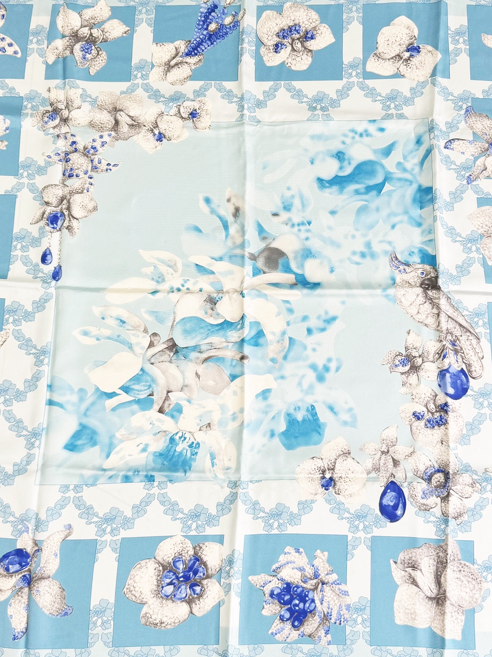 Floral Print Silk Scarf