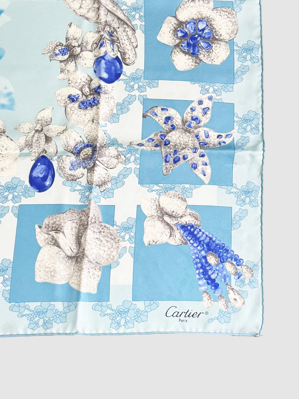 Floral Print Silk Scarf