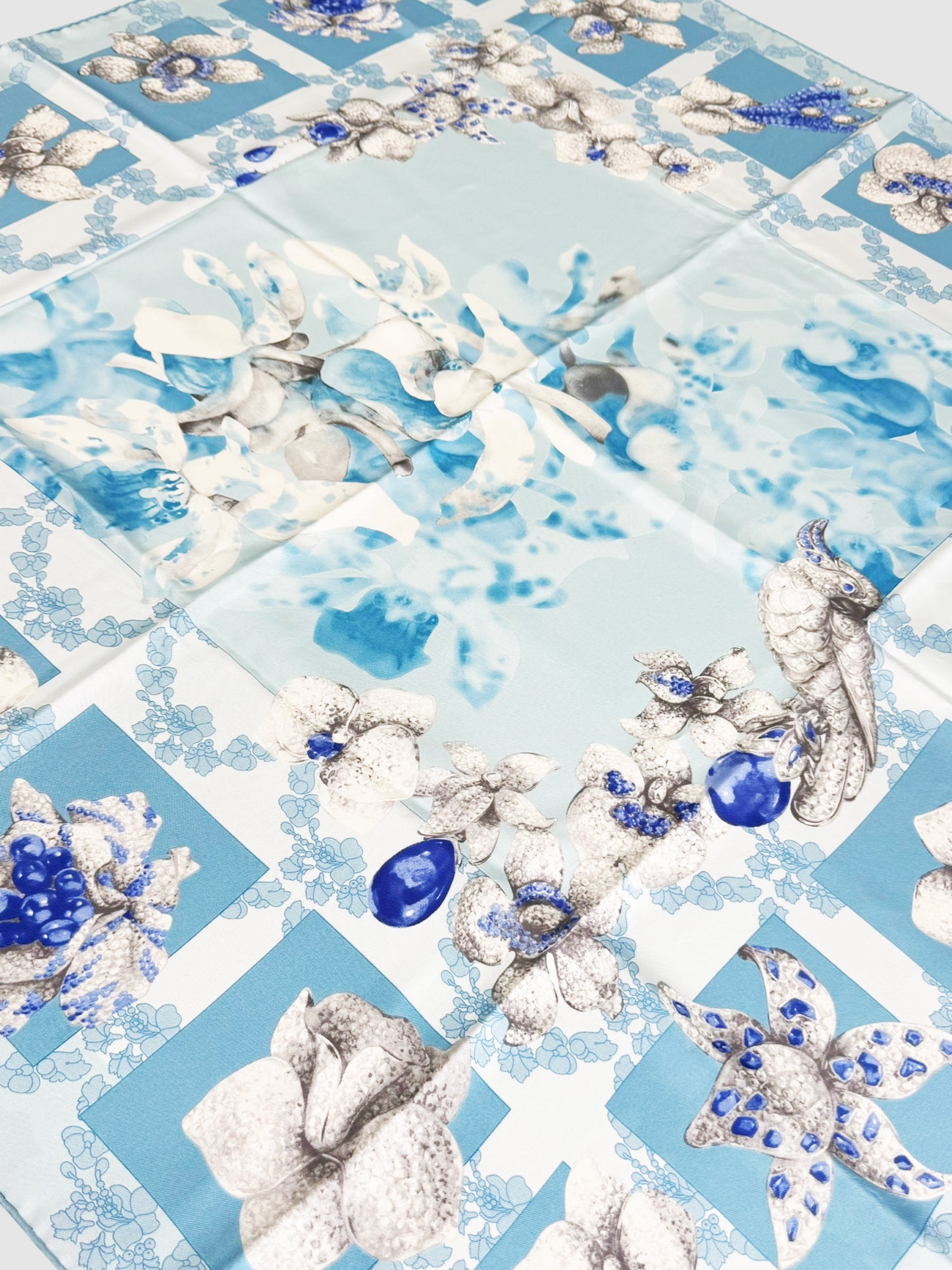 Floral Print Silk Scarf