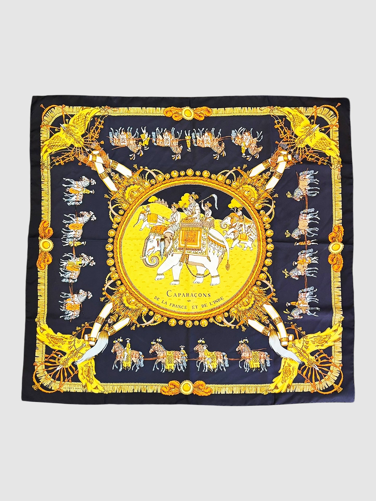 Hermès Caparaçons de la France et de L'Inde Silk Scarf Luxury Designer Resale Consignment