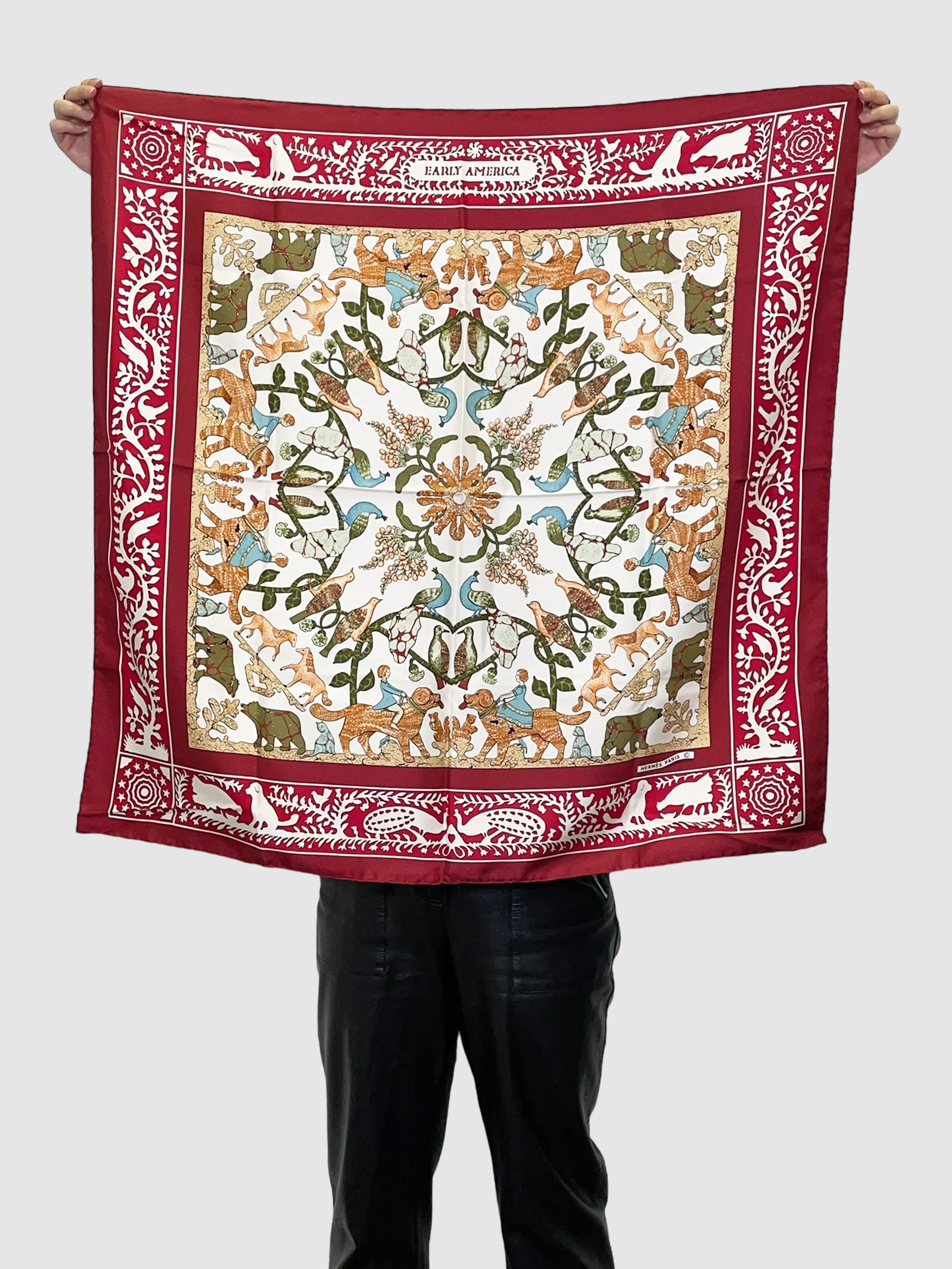 1970 "Early America" Silk Scarf