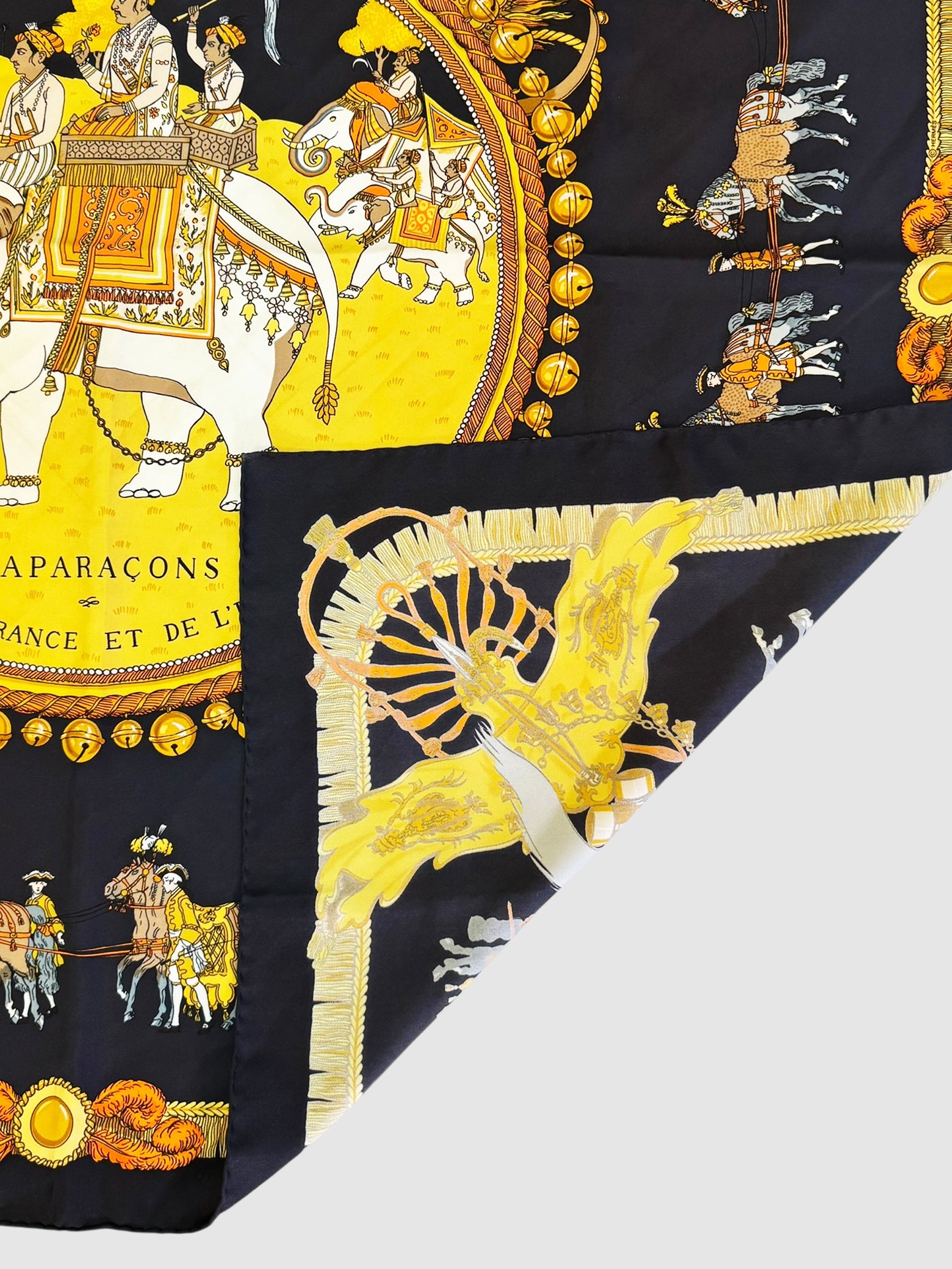 1959 "Caparaçons de la France et de L'Inde" Silk Scarf