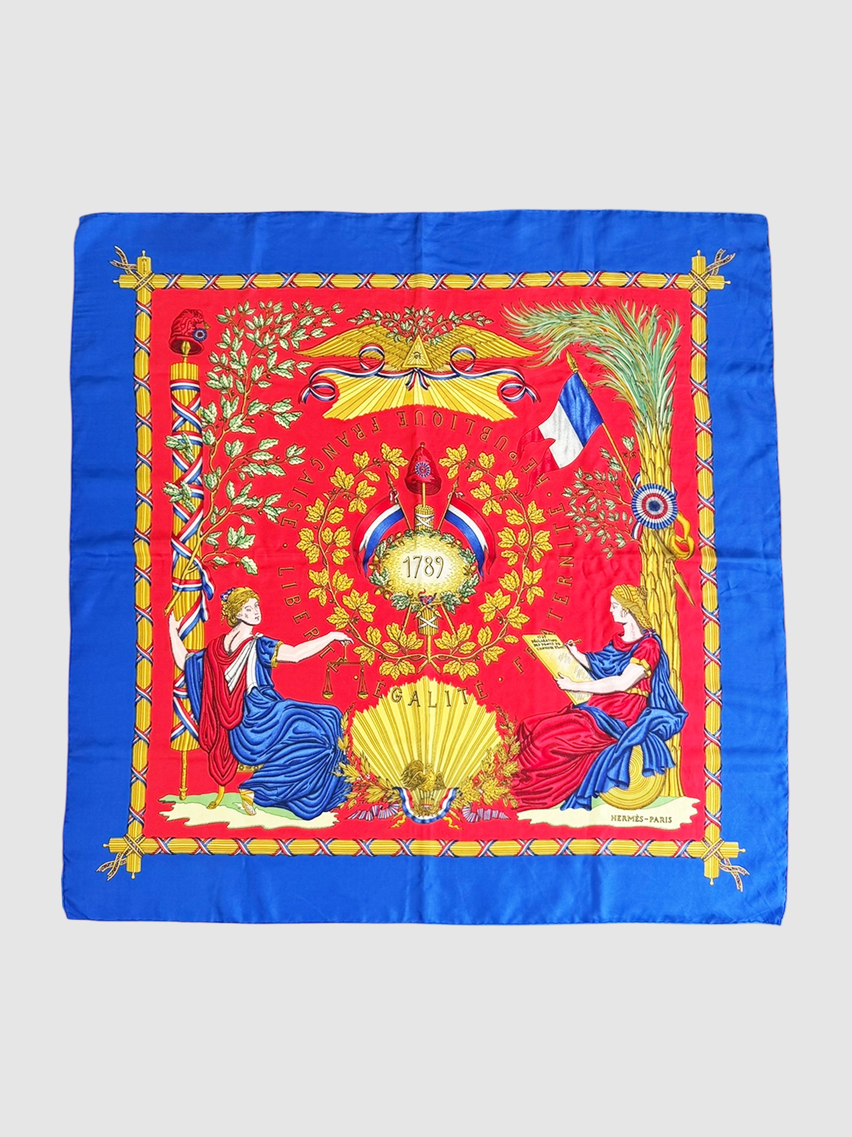 "Republique Francaise Liberté Égalité Fraternité 1789" Silk Scarf