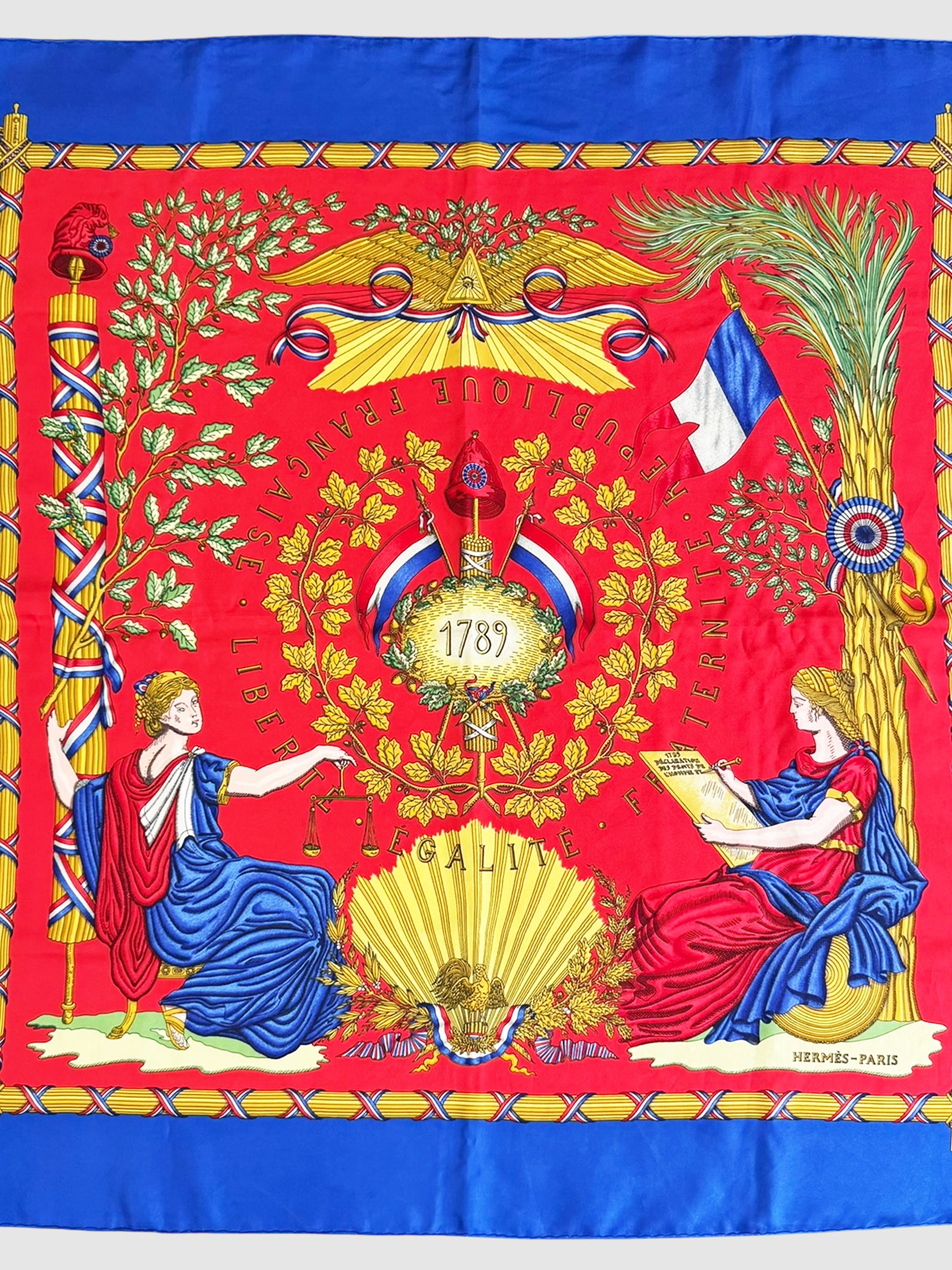"Republique Francaise Liberté Égalité Fraternité 1789" Silk Scarf