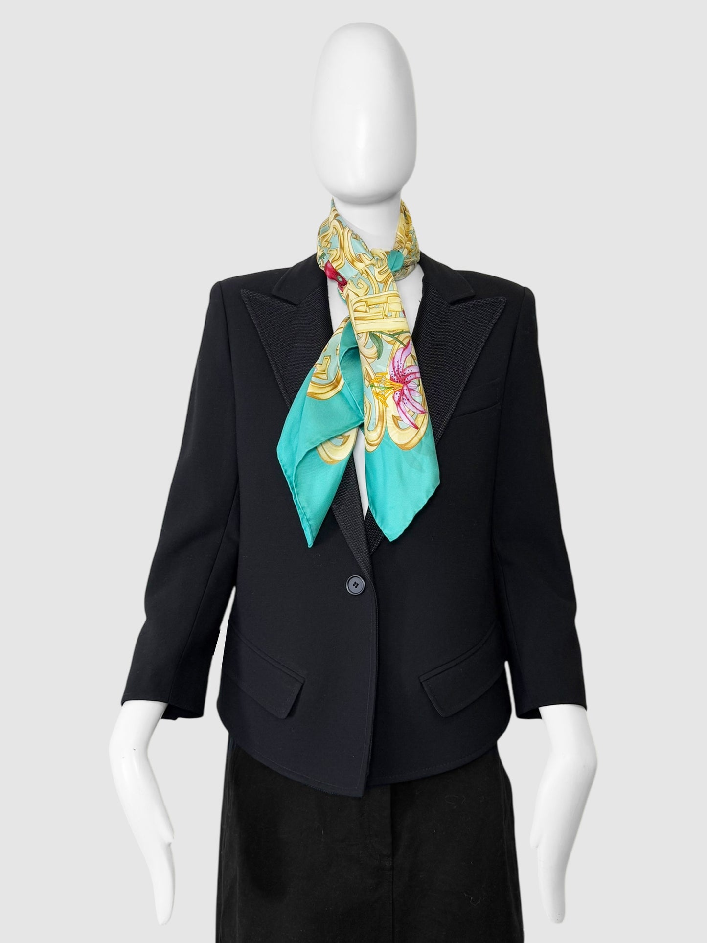 Floral Interlocking GG Silk Scarf