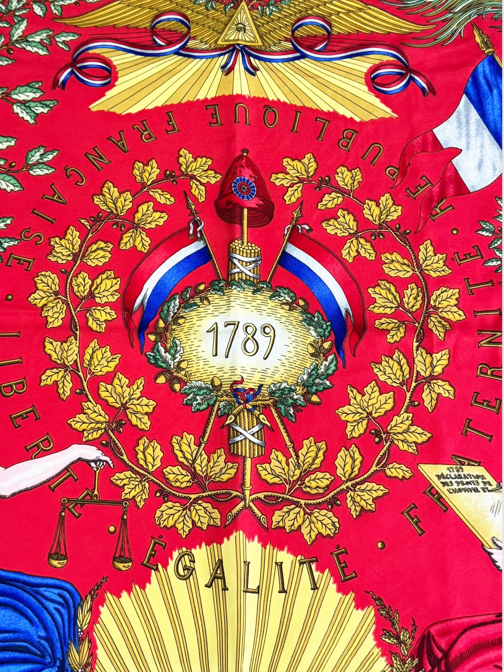 "Republique Francaise Liberté Égalité Fraternité 1789" Silk Scarf