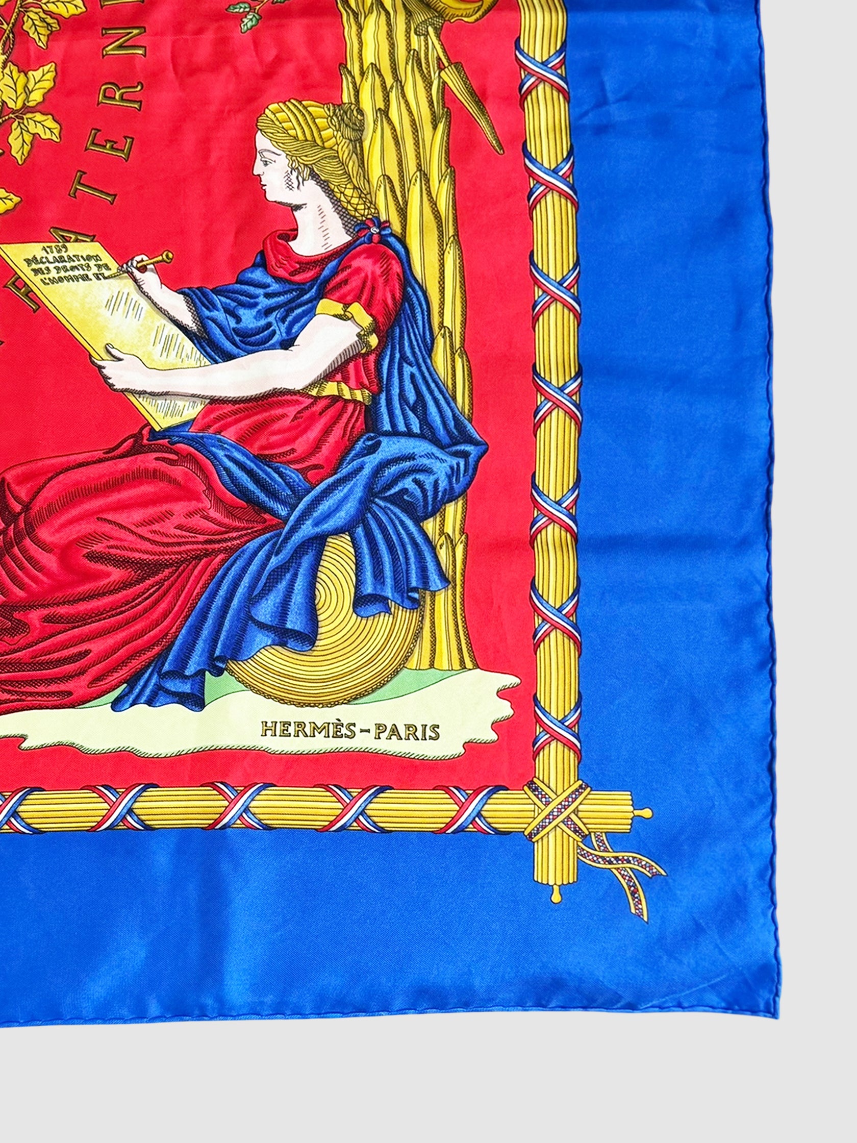 "Republique Francaise Liberté Égalité Fraternité 1789" Silk Scarf