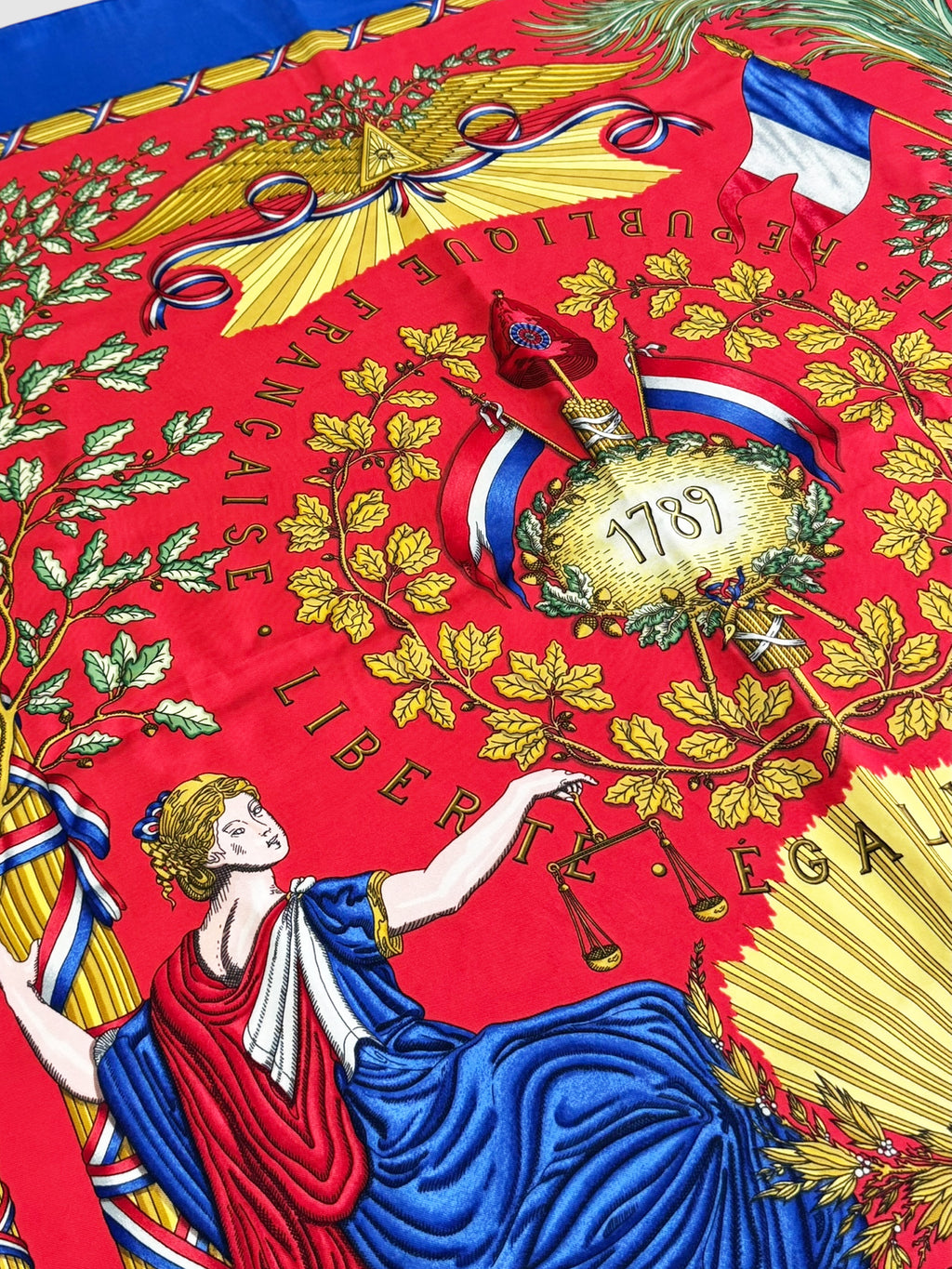 "Republique Francaise Liberté Égalité Fraternité 1789" Silk Scarf