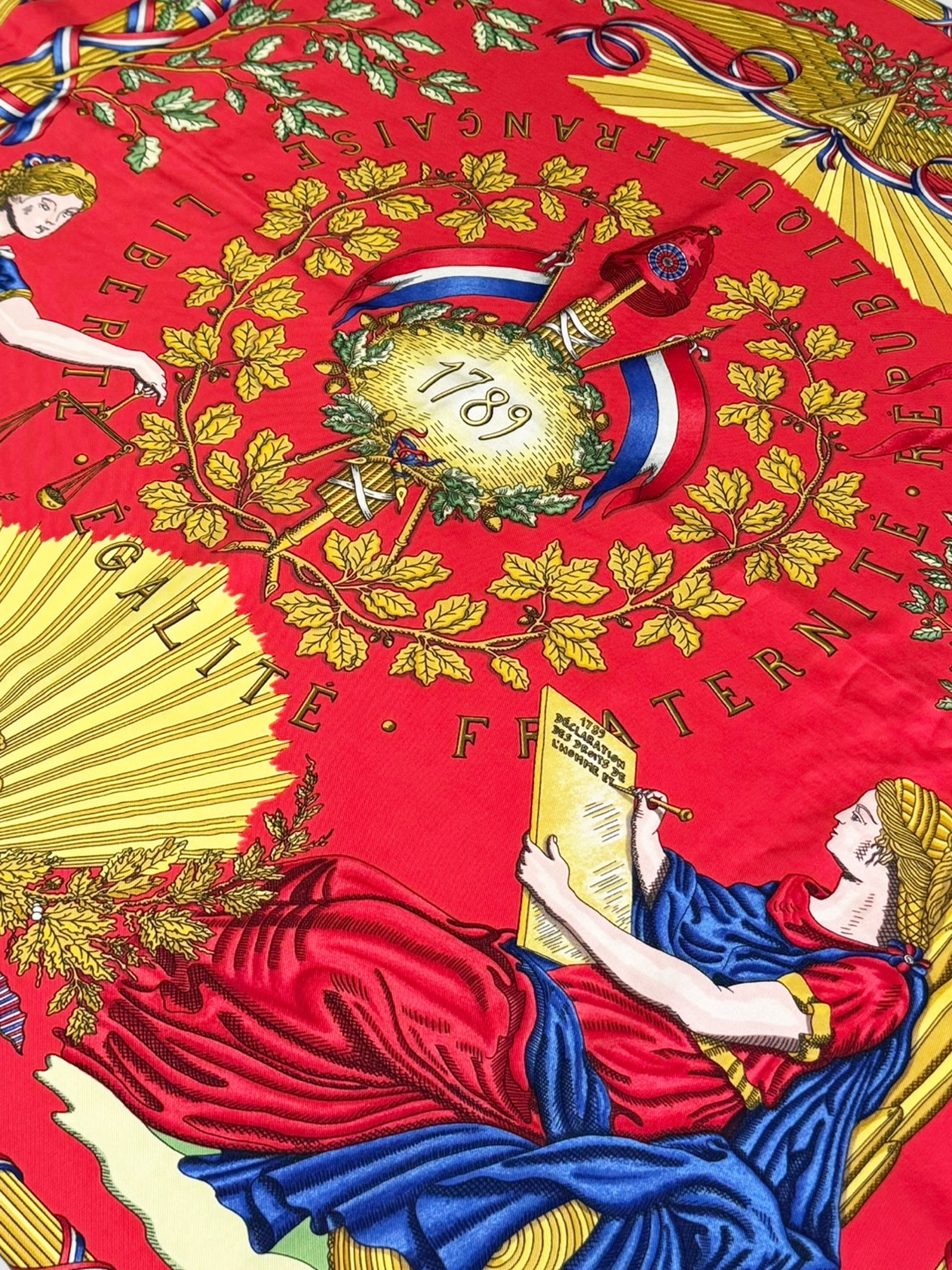 "Republique Francaise Liberté Égalité Fraternité 1789" Silk Scarf
