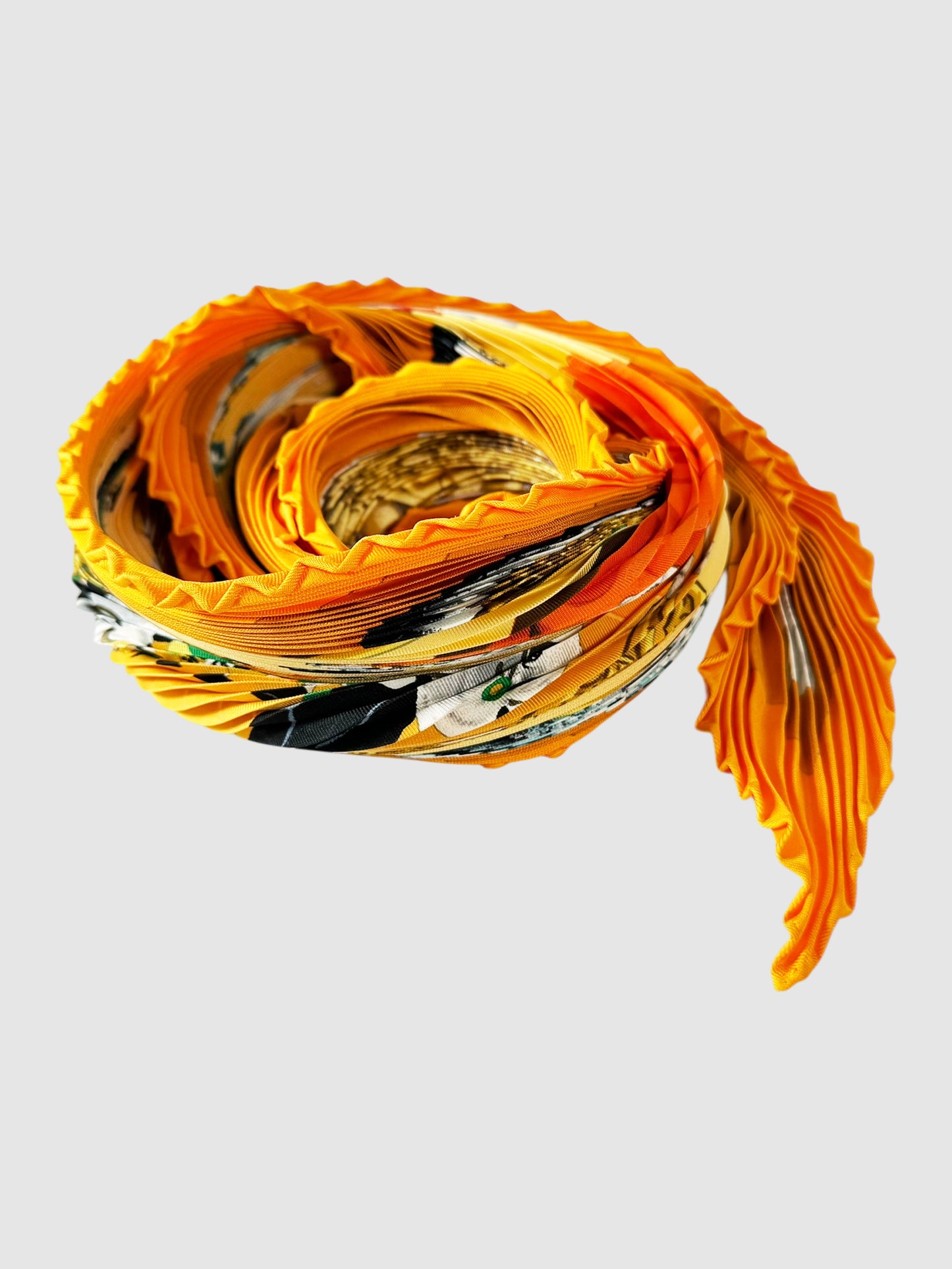 "Plaza de Toros" Plissé Silk Scarf