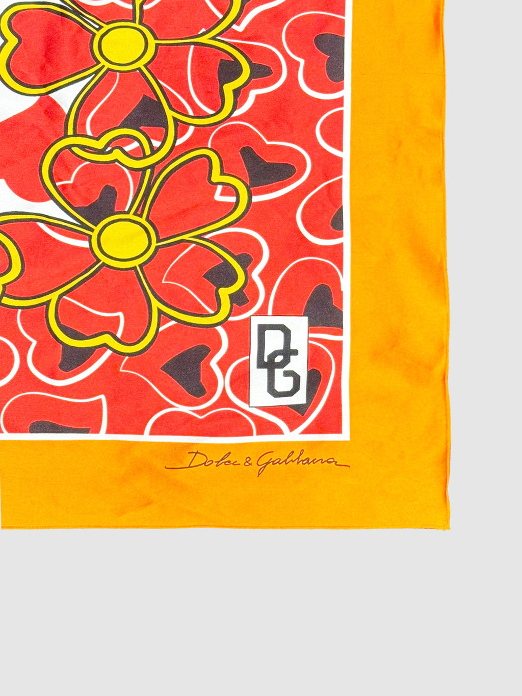 Heart Print Silk Scarf