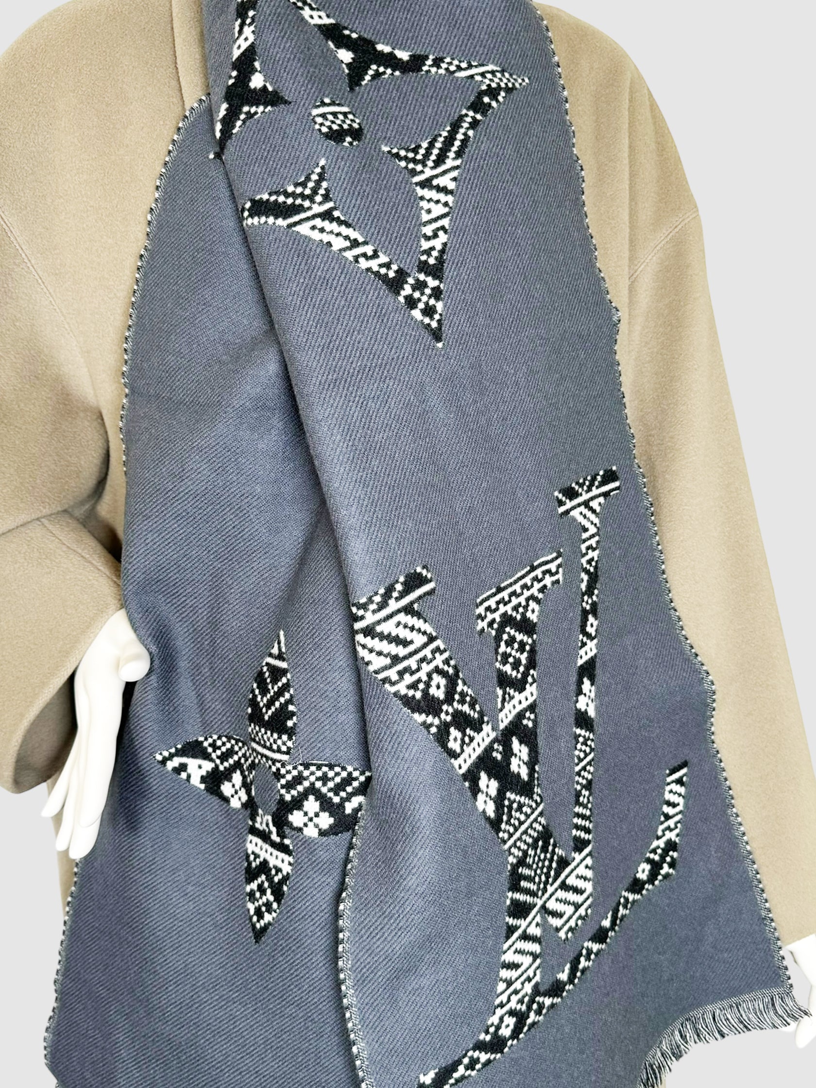 Monogram Two-Sided Wool Scarf