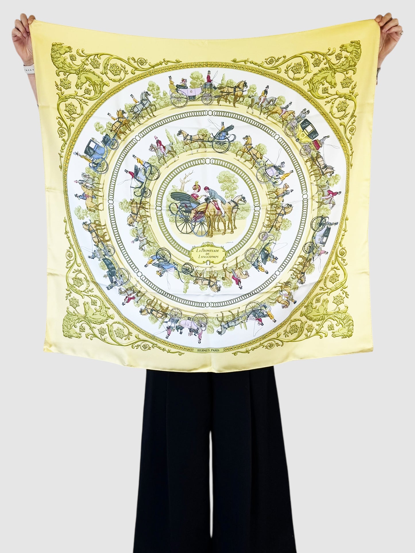 1986 "La Promenade de Longchamps" Silk Scarf