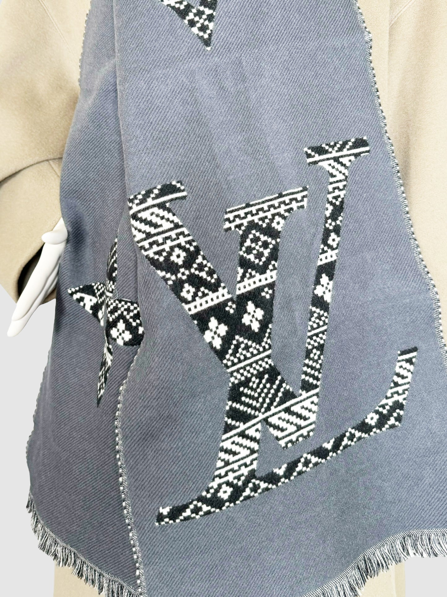 Monogram Two-Sided Wool Scarf