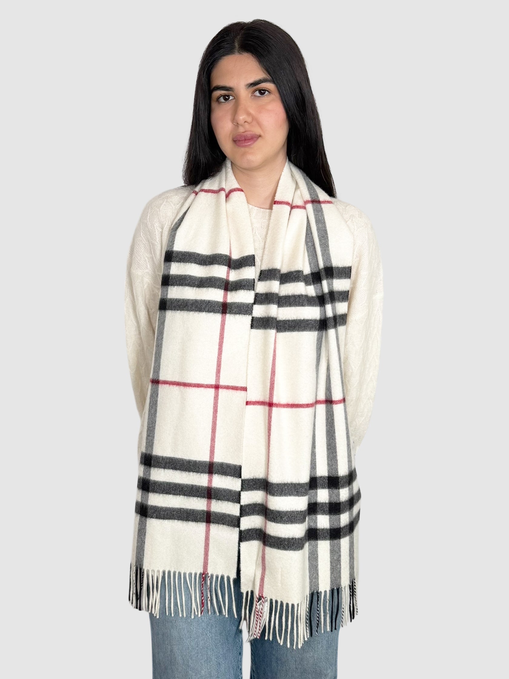 Check Cashmere Scarf