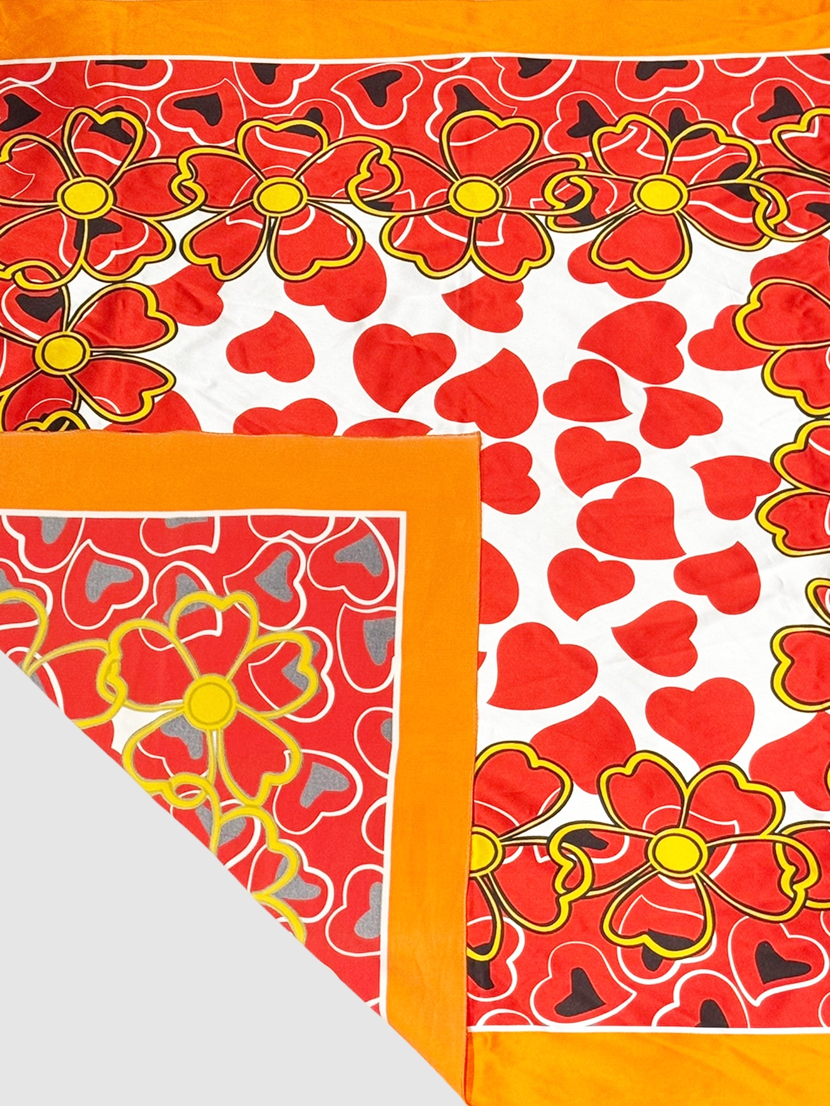 Heart Print Silk Scarf