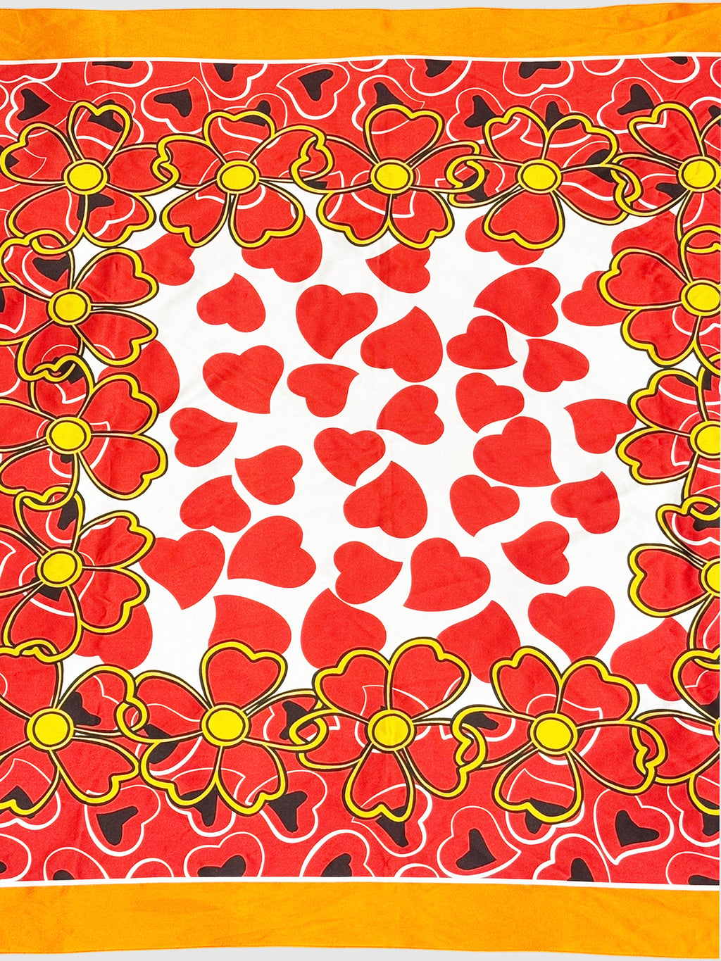 Heart Print Silk Scarf