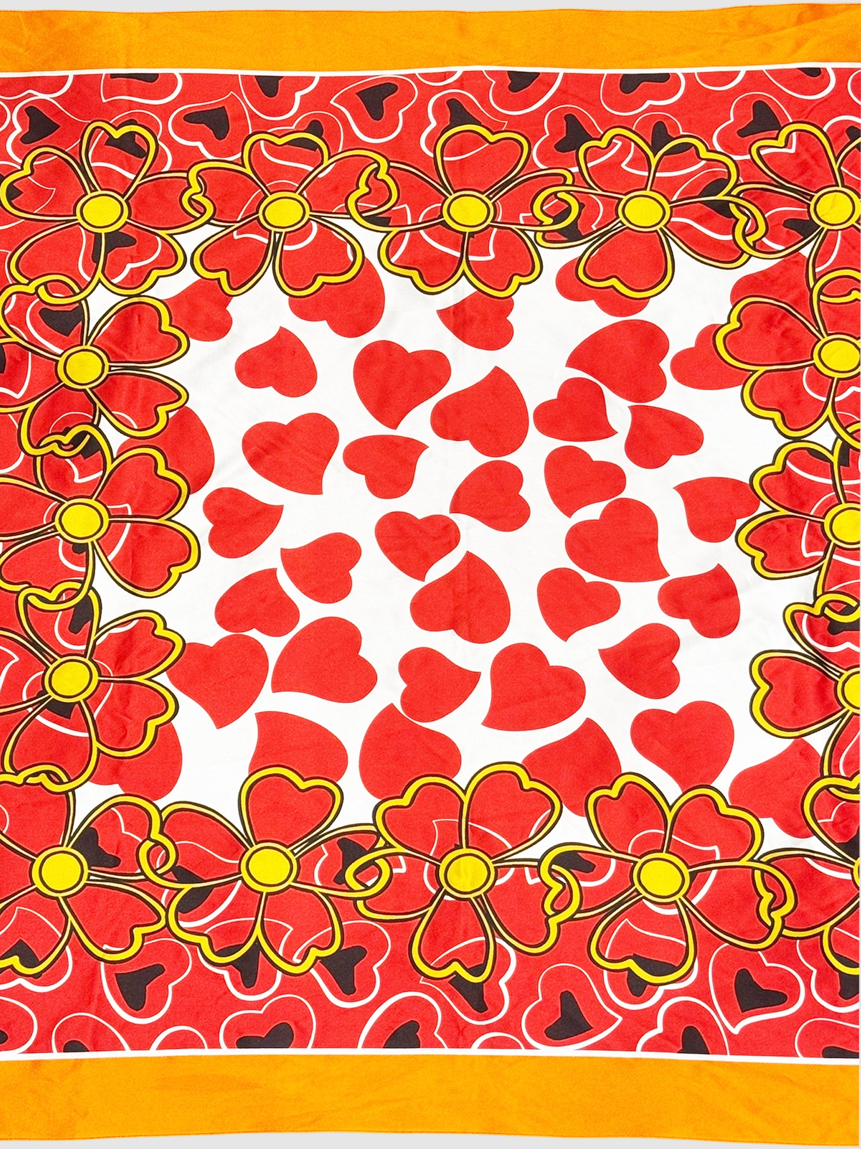 Heart Print Silk Scarf