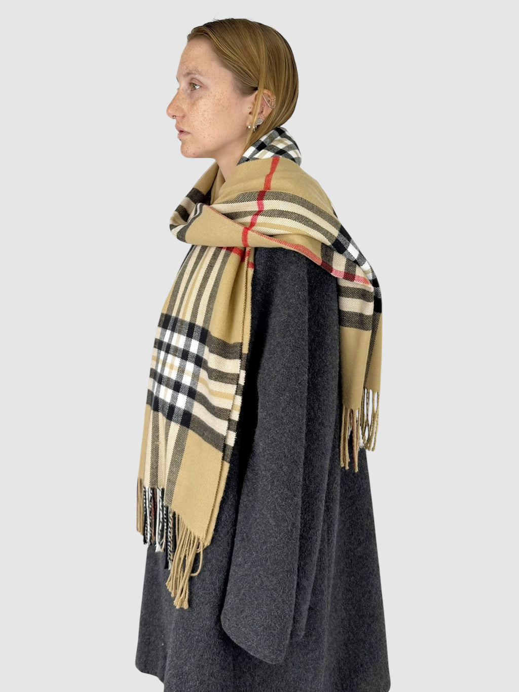 Check Cashmere Scarf