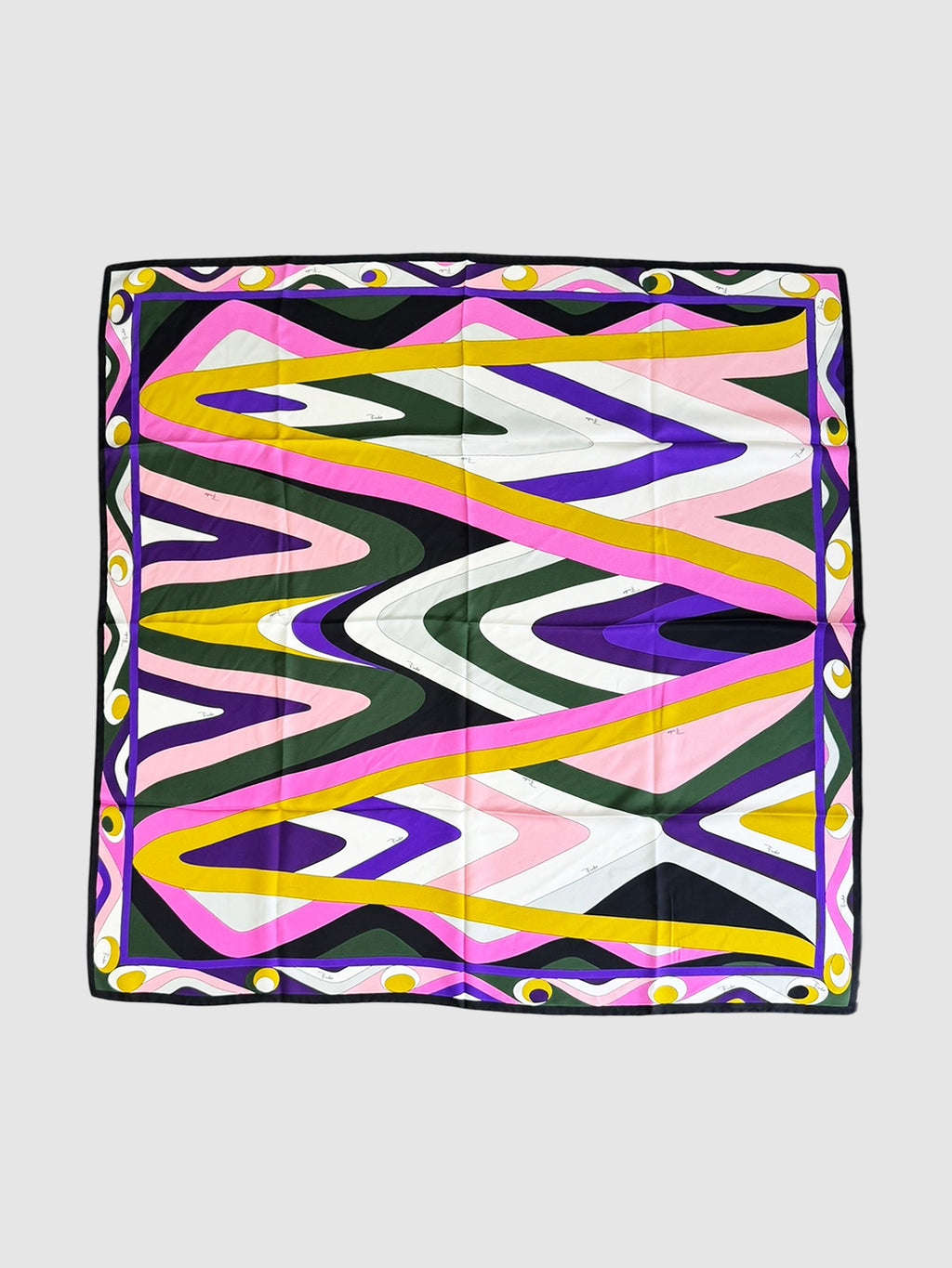 Retro Print Silk Scarf