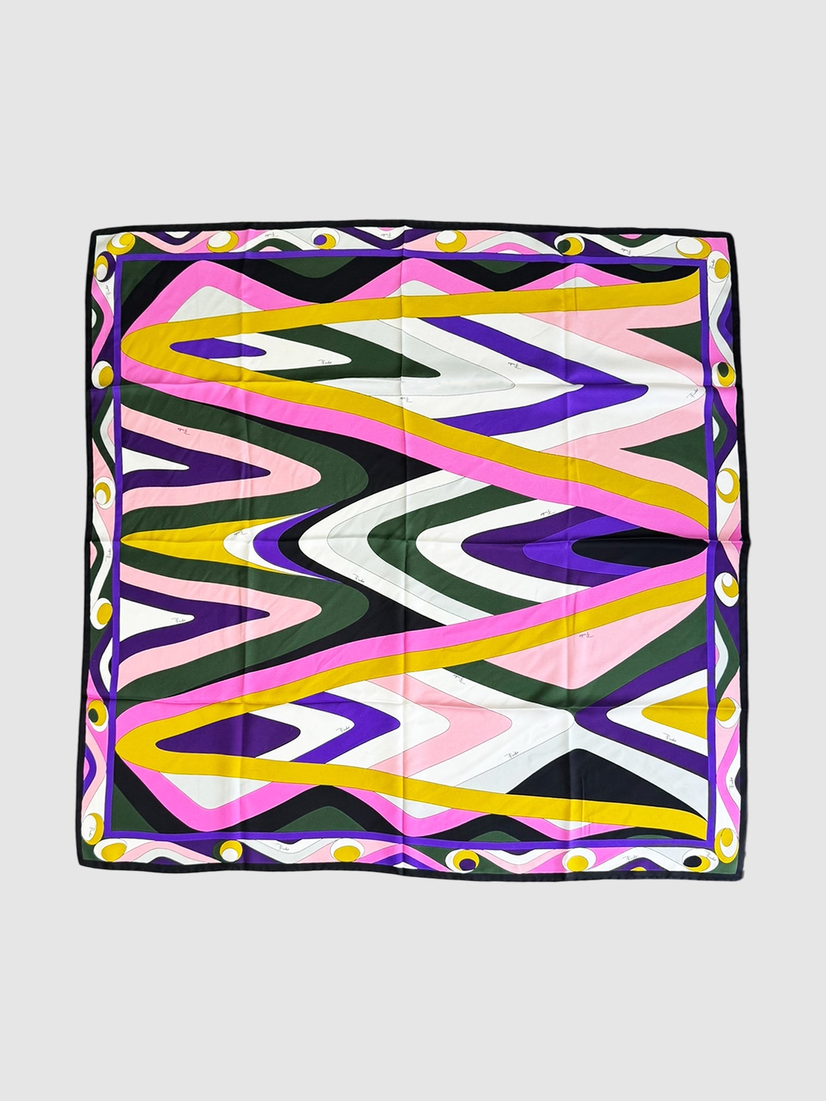 Retro Print Silk Scarf