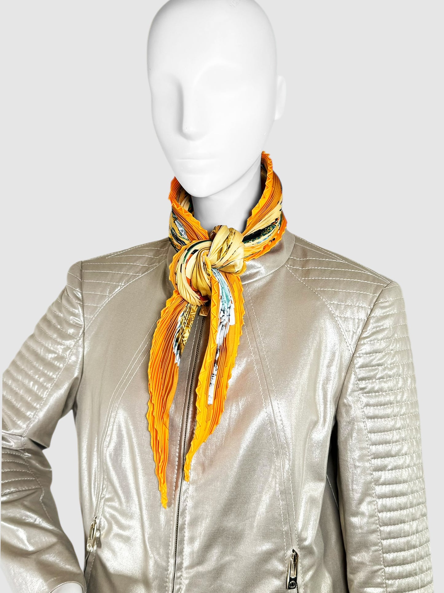 "Plaza de Toros" Plissé Silk Scarf