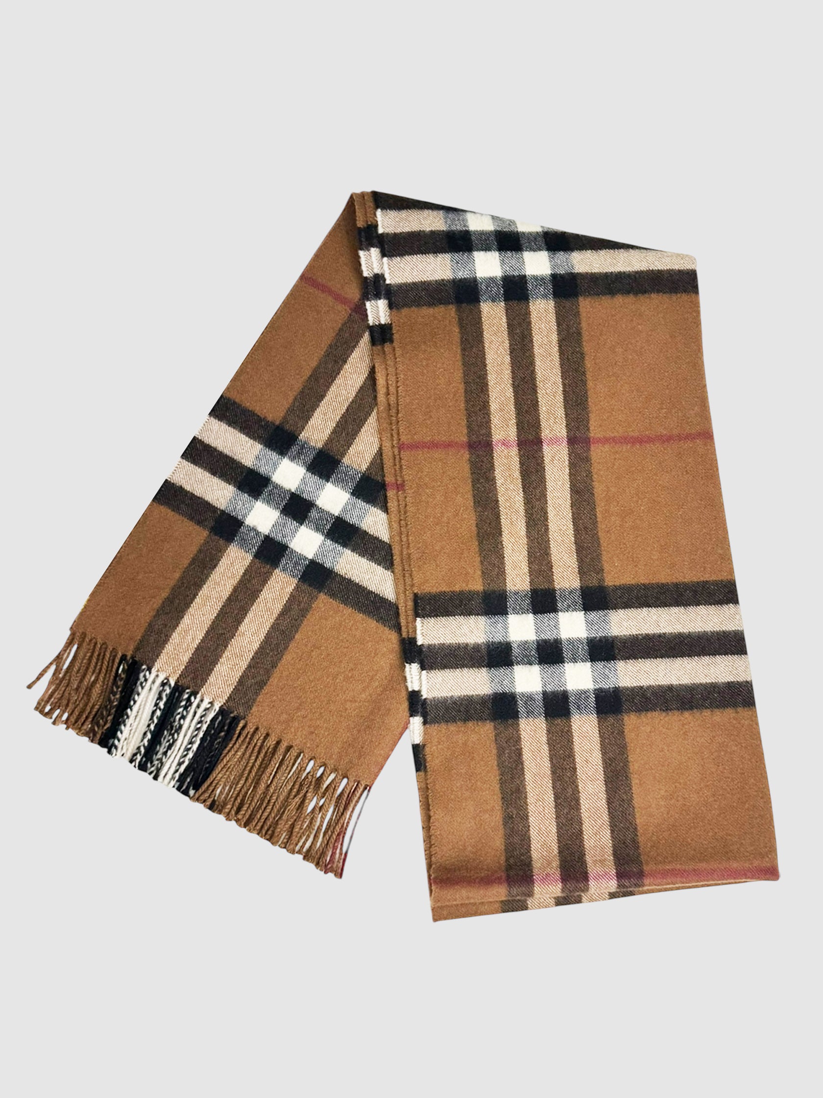 Large Check Cashmere Scarf
