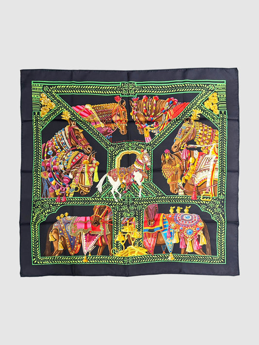 Hermès La Danse du Cheval Marwari Silk Scarf Secondhand Luxury