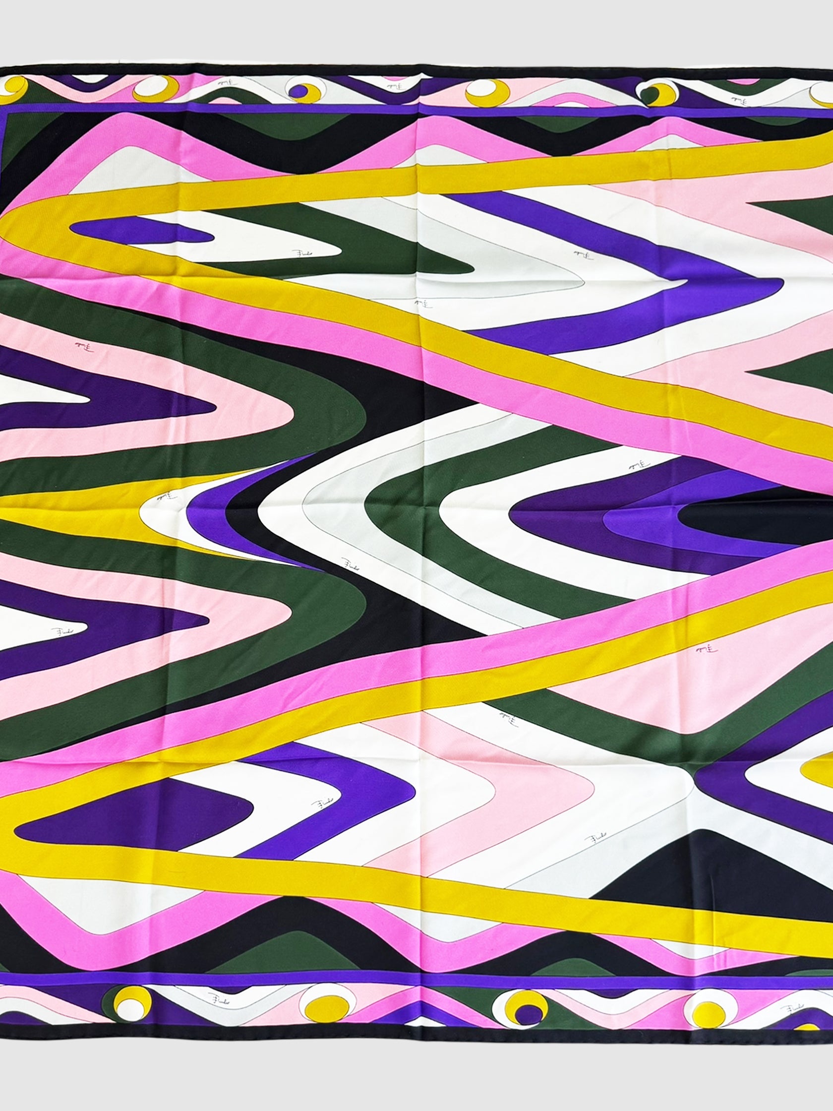 Retro Print Silk Scarf