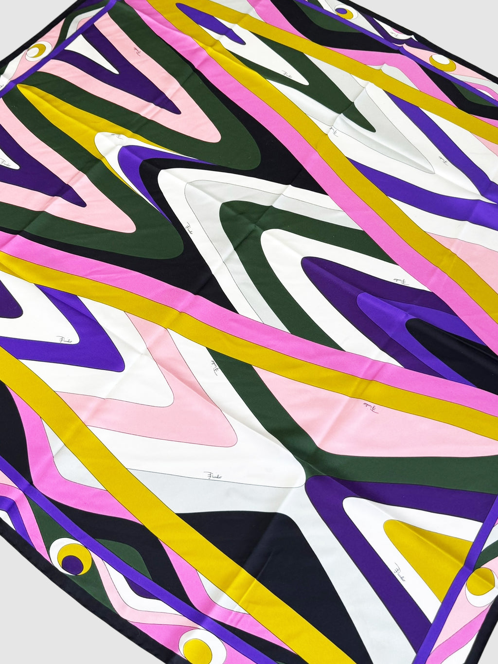 Retro Print Silk Scarf