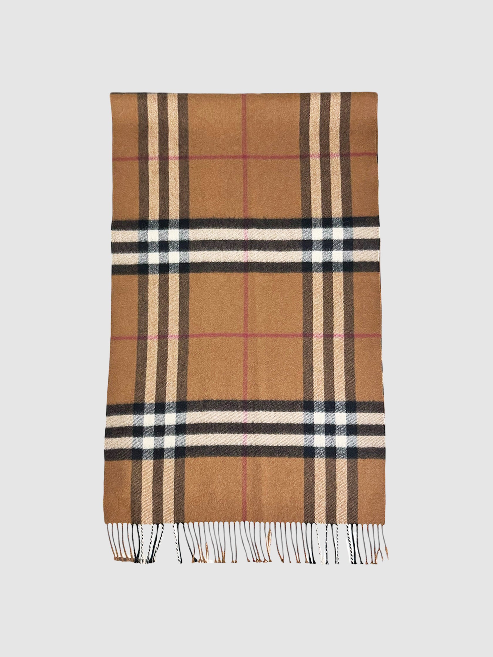 Large Check Cashmere Scarf