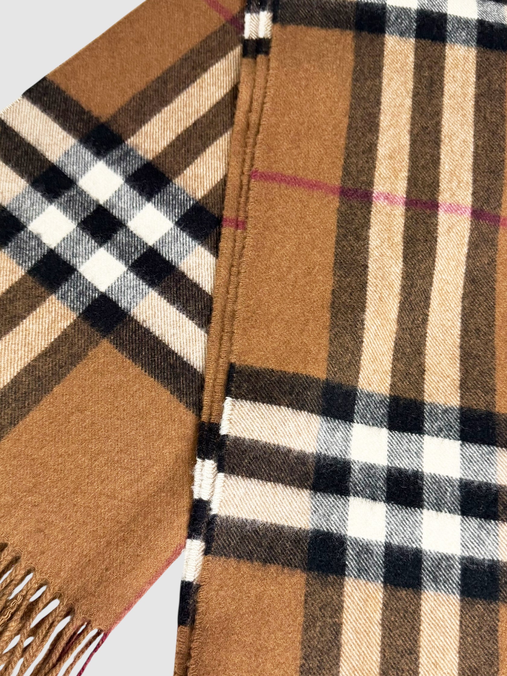 Large Check Cashmere Scarf