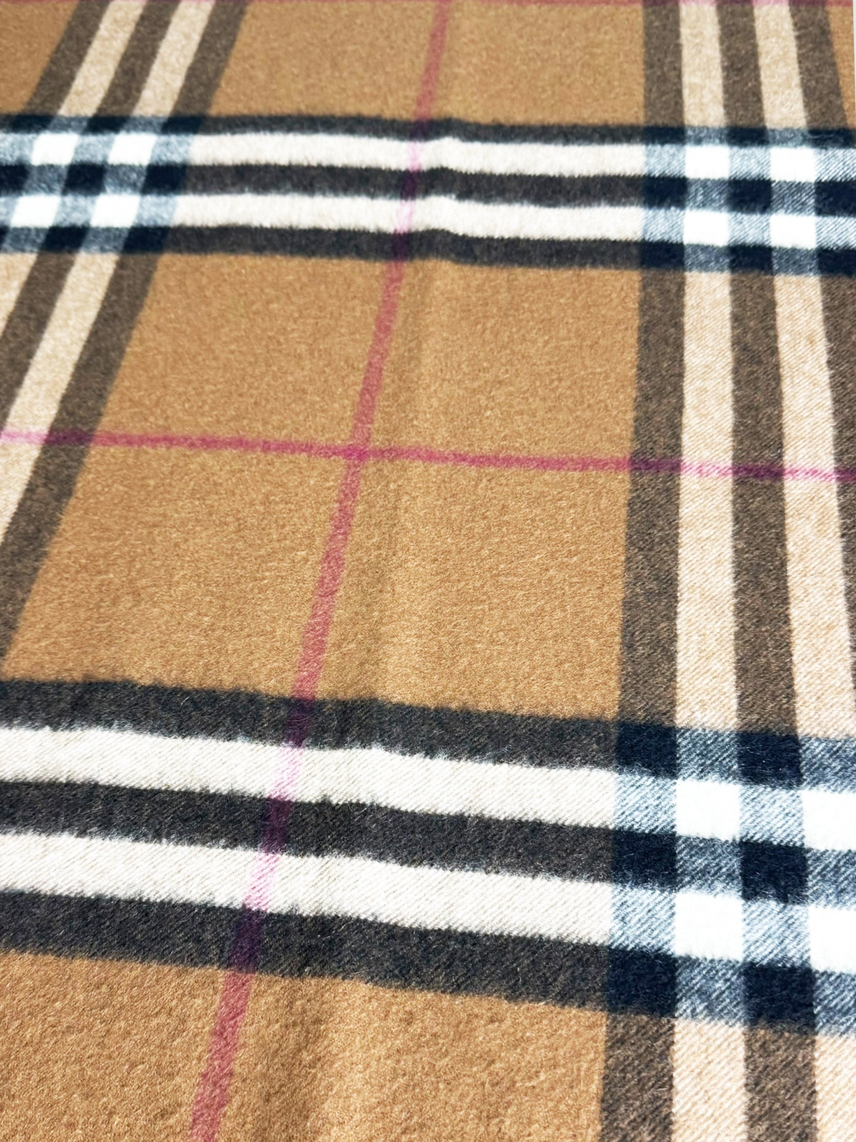Large Check Cashmere Scarf