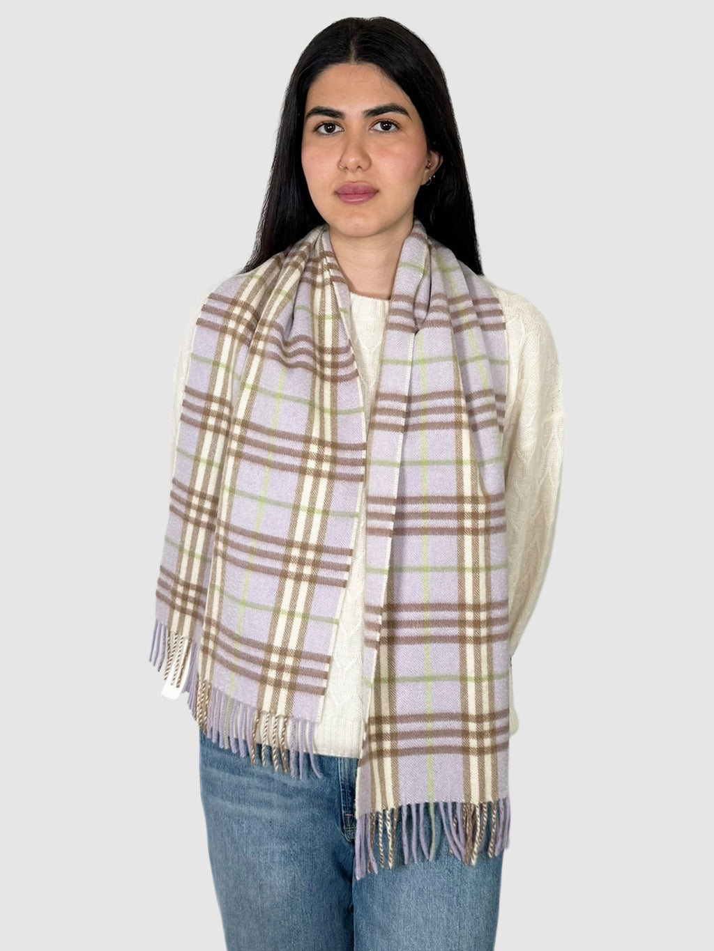 Check Cashmere Scarf