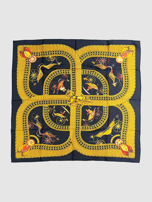 Hermès Voitures Paniers Silk Scarf Secondhand Luxury