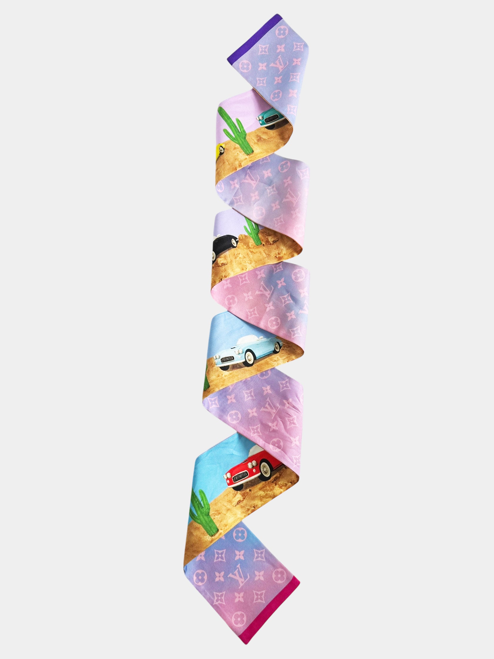 Louis Vuitton Multicolour Cactus Garden LV Monogram Bandeau Silk Scarf Luxury Designer Resale Consignment Toronto Secondhand Vintage 
