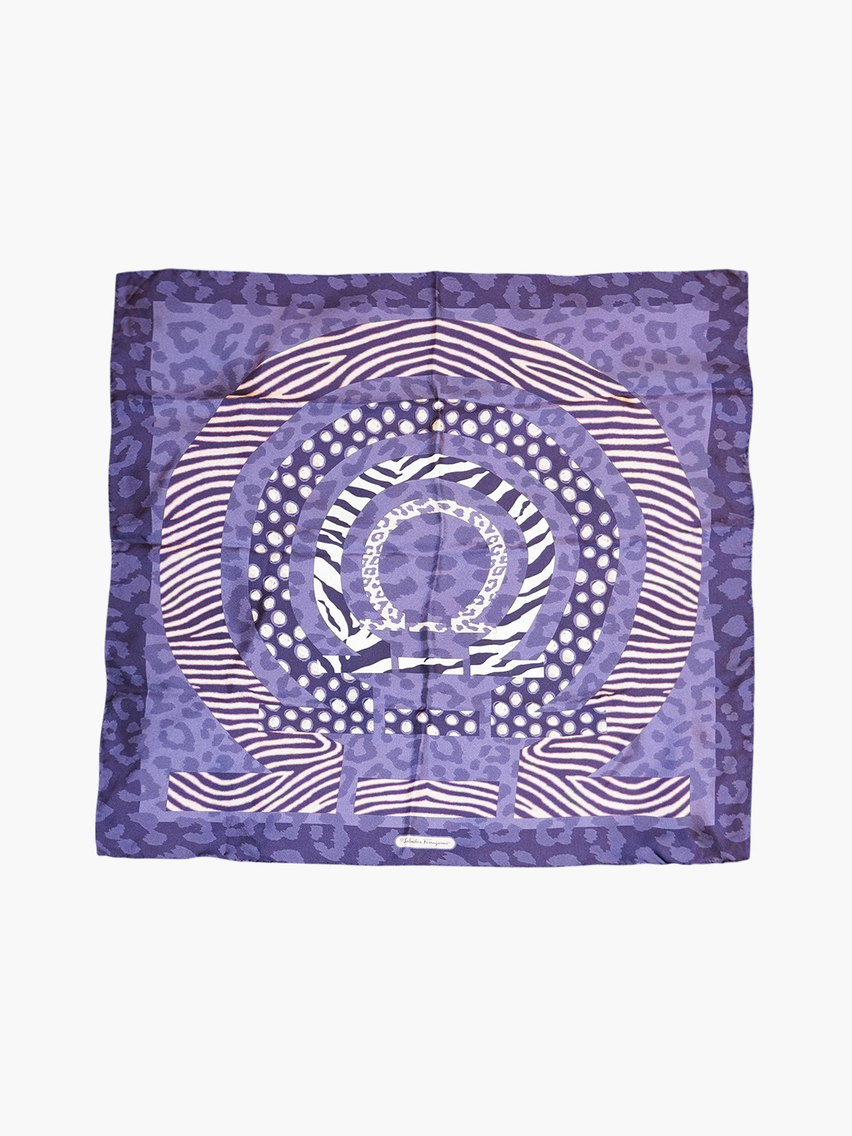 Gancini Print Silk Scarf
